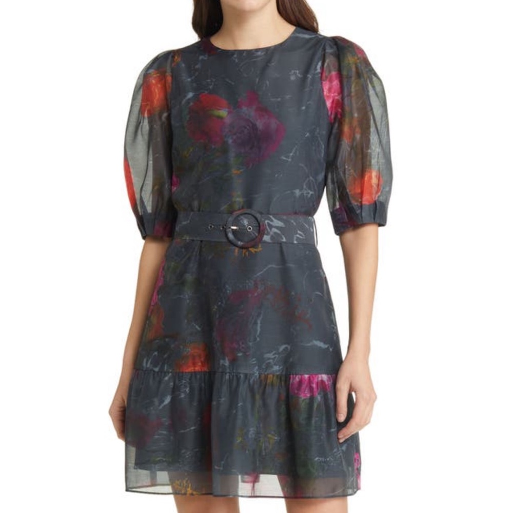 NWT Ted Baker Tatya Floral Puff Sleeve Vest